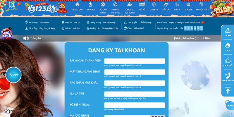 Trang chủ 20 Đăng ký trở thành hội viên 123B cực kỳ đơn giản